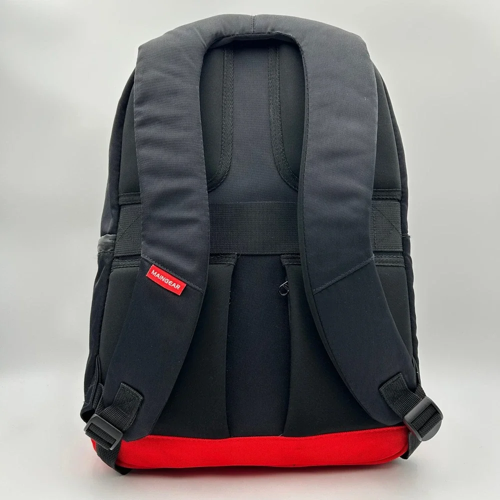 EUC MAINGEAR Classic Laptop Gamer Tech Backpack Black Red Switch Phone Pockets